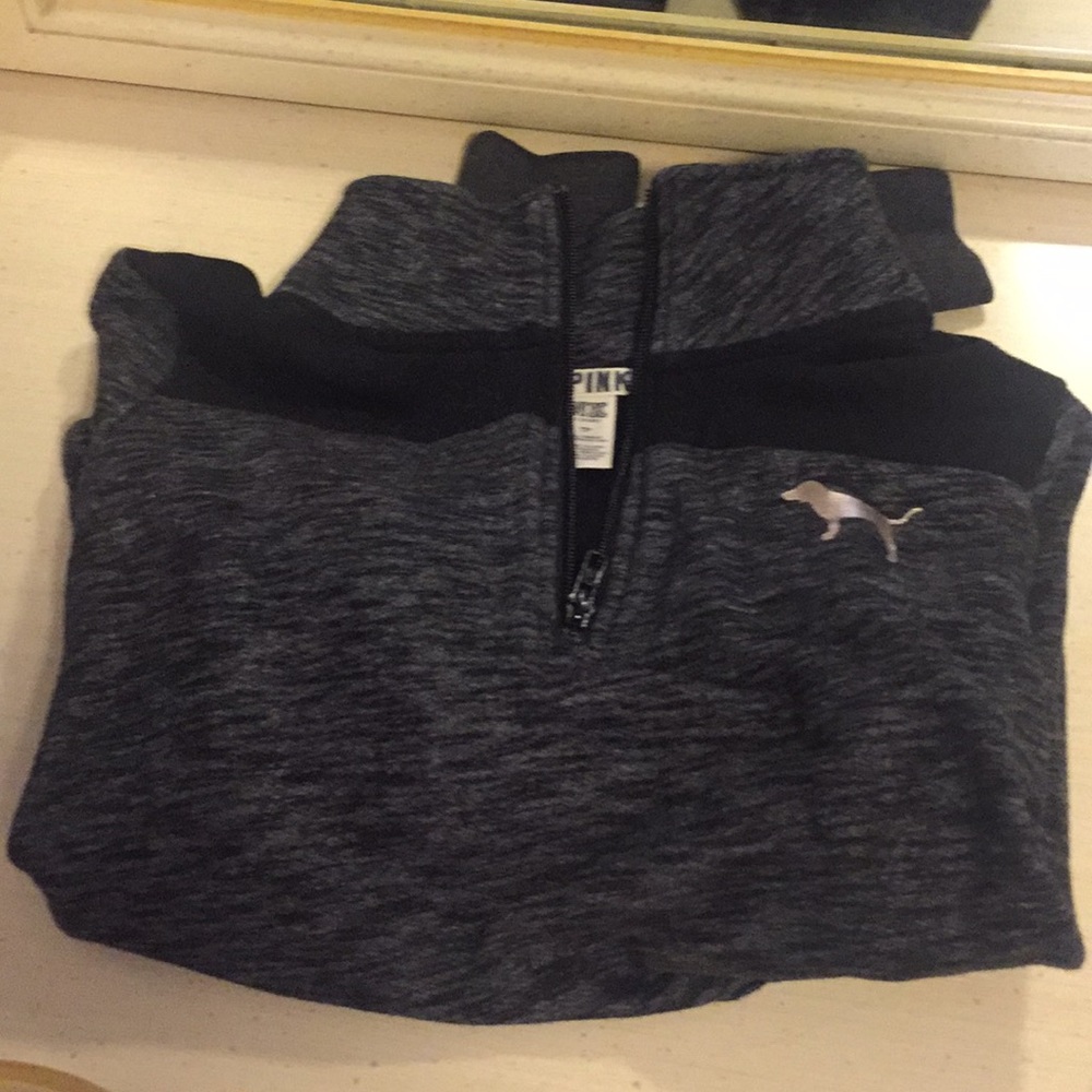 Pink Victoria secret half zip hoodie xs